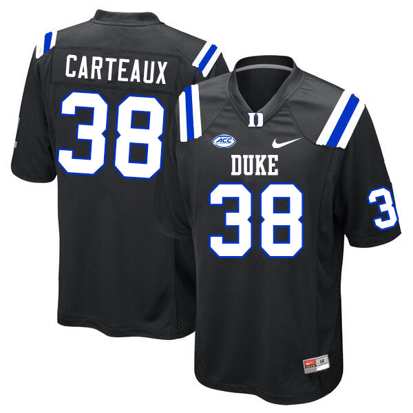 Men #38 Cole Carteaux Duke Blue Devils College Football Jerseys Sale-Black